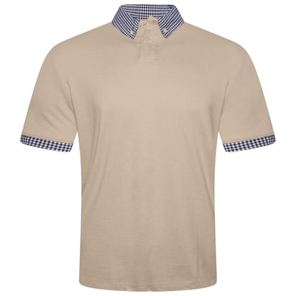 Evryone Check Collar Short Sleeve Polo Shirt