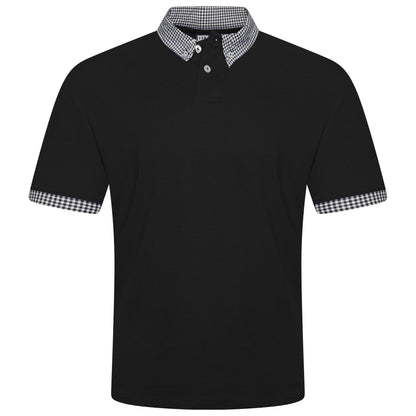 Evryone Check Collar Short Sleeve Polo Shirt