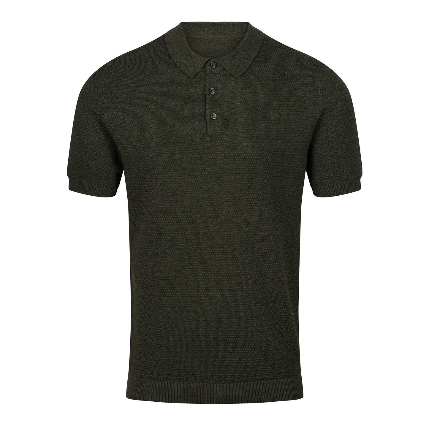 Cotton Textured Knit Polo Shirt