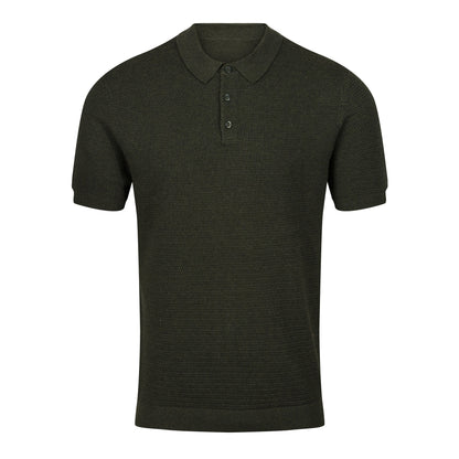Cotton Textured Knit Polo Shirt