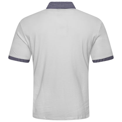 Evryone Check Collar Short Sleeve Polo Shirt