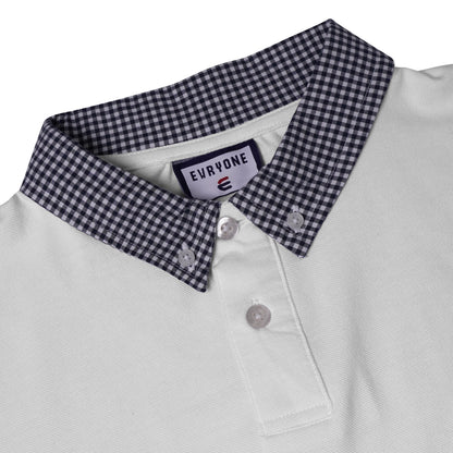 Evryone Check Collar Short Sleeve Polo Shirt