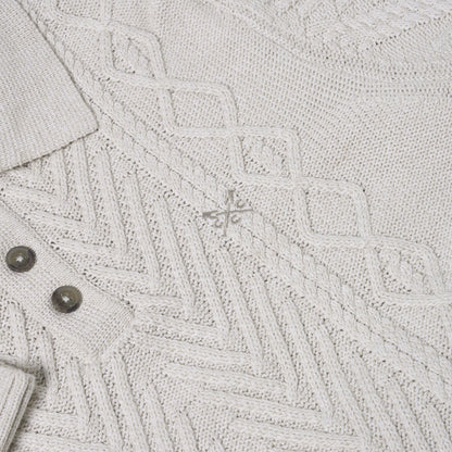 Crew Clothing Company Cable Knit Button Neck Jumper
