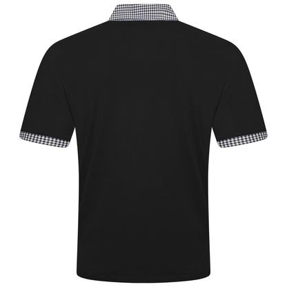 Evryone Check Collar Short Sleeve Polo Shirt