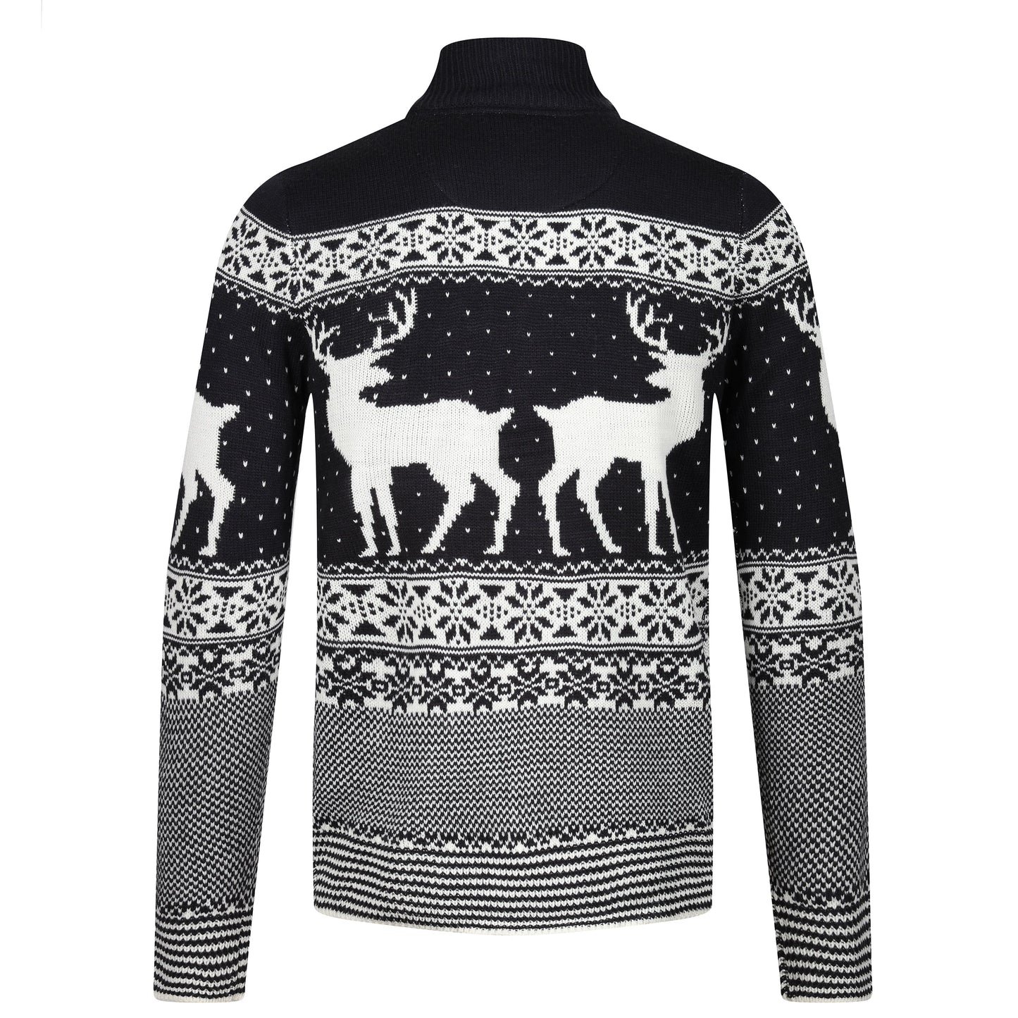 Brave Soul Cratchit Quarter Zip Christmas Jumper