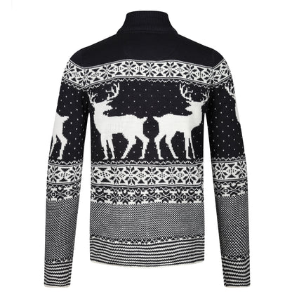 Brave Soul Cratchit Quarter Zip Christmas Jumper