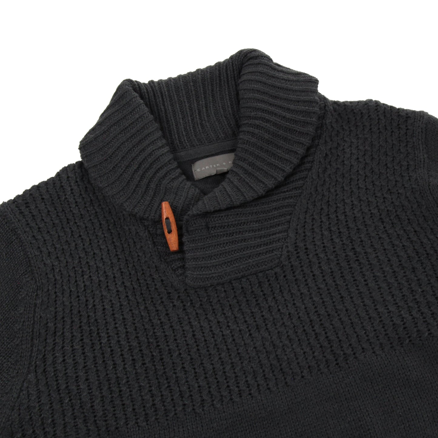 Carter & Rise Shawl Neck Cable Knit Wool Blend Jumper