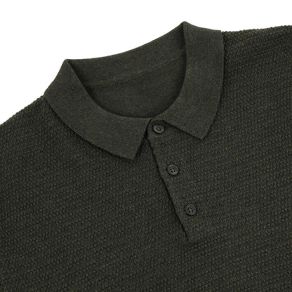 Cotton Textured Knit Polo Shirt