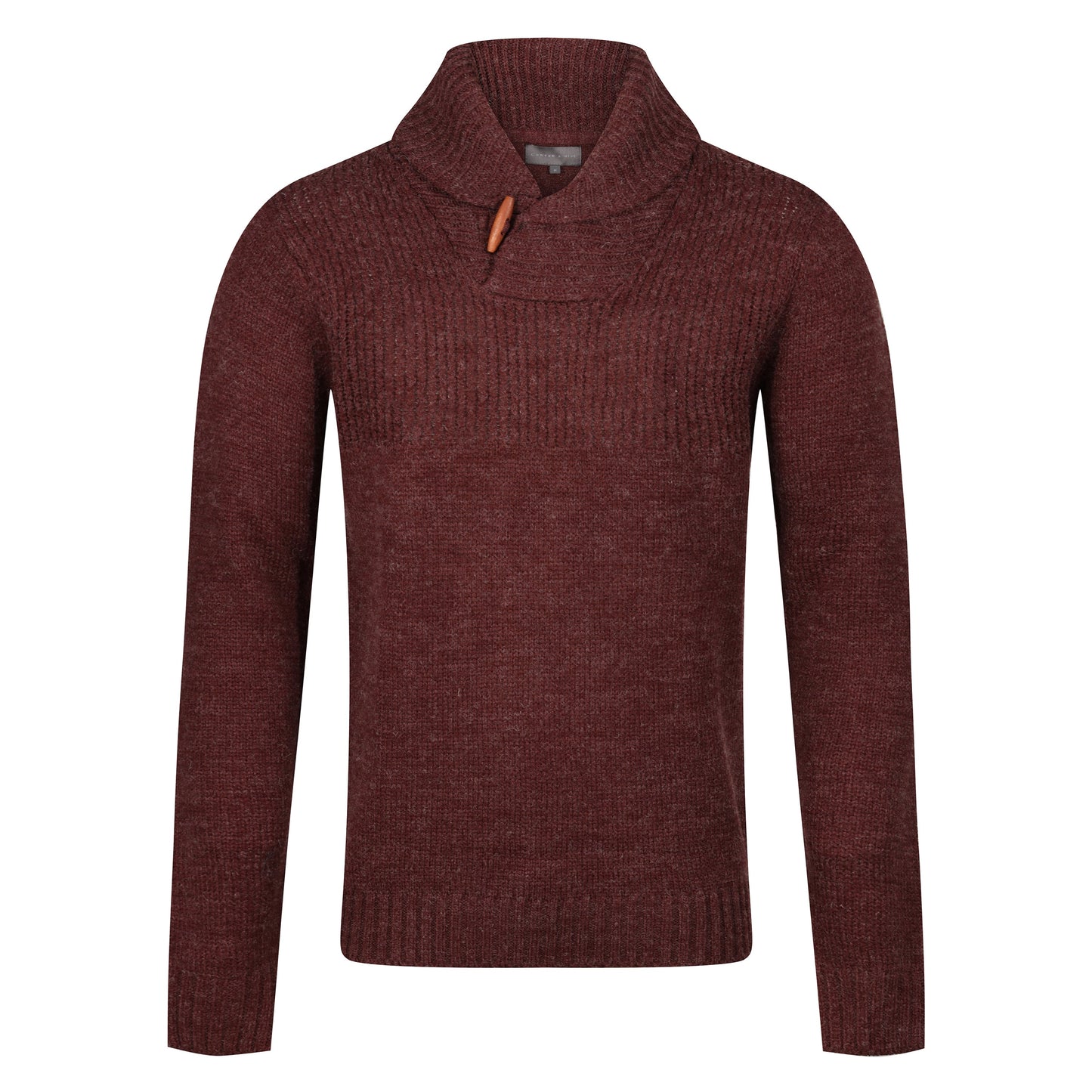 Carter & Rise Shawl Neck Cable Knit Wool Blend Jumper