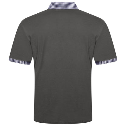 Evryone Check Collar Short Sleeve Polo Shirt