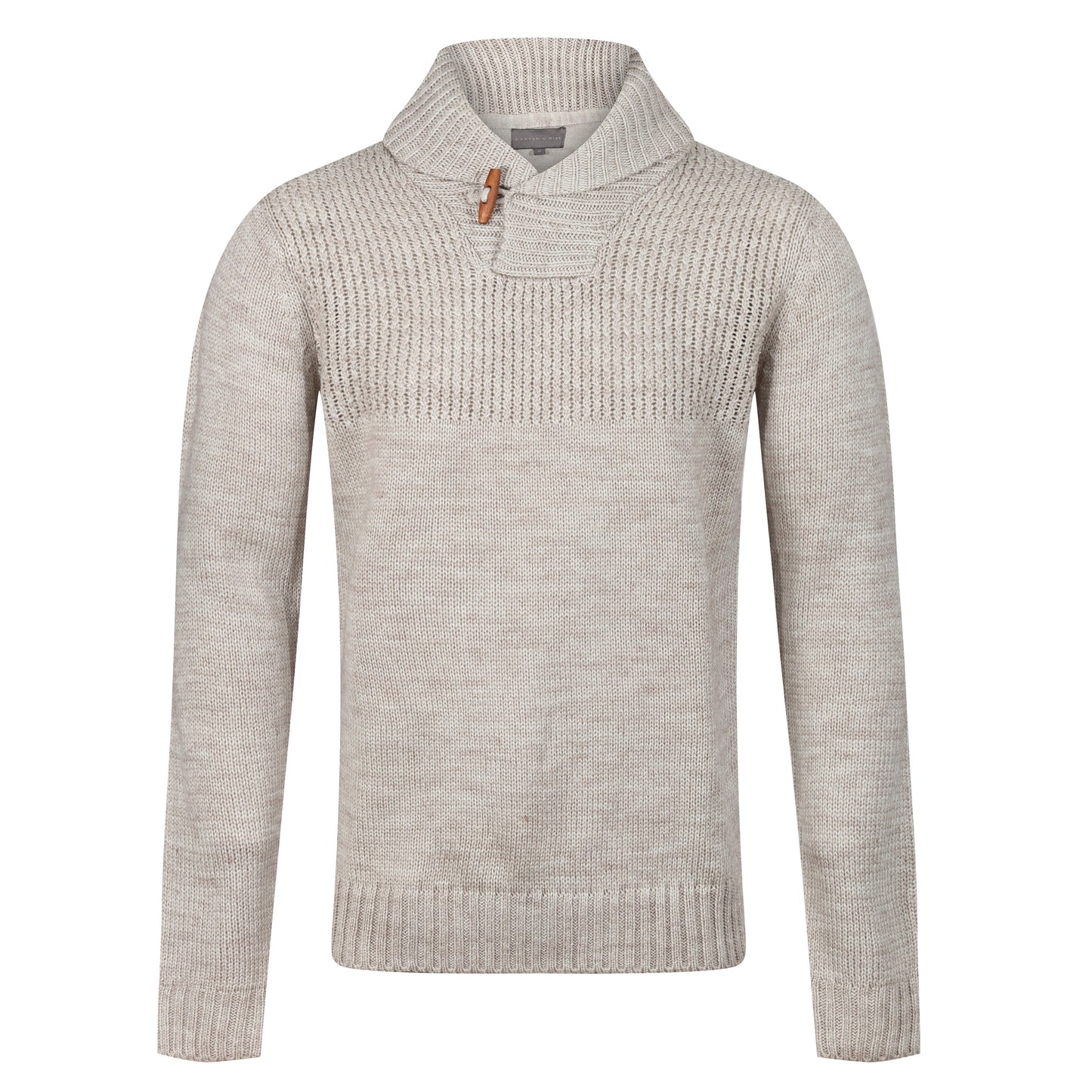 Carter & Rise Shawl Neck Cable Knit Wool Blend Jumper