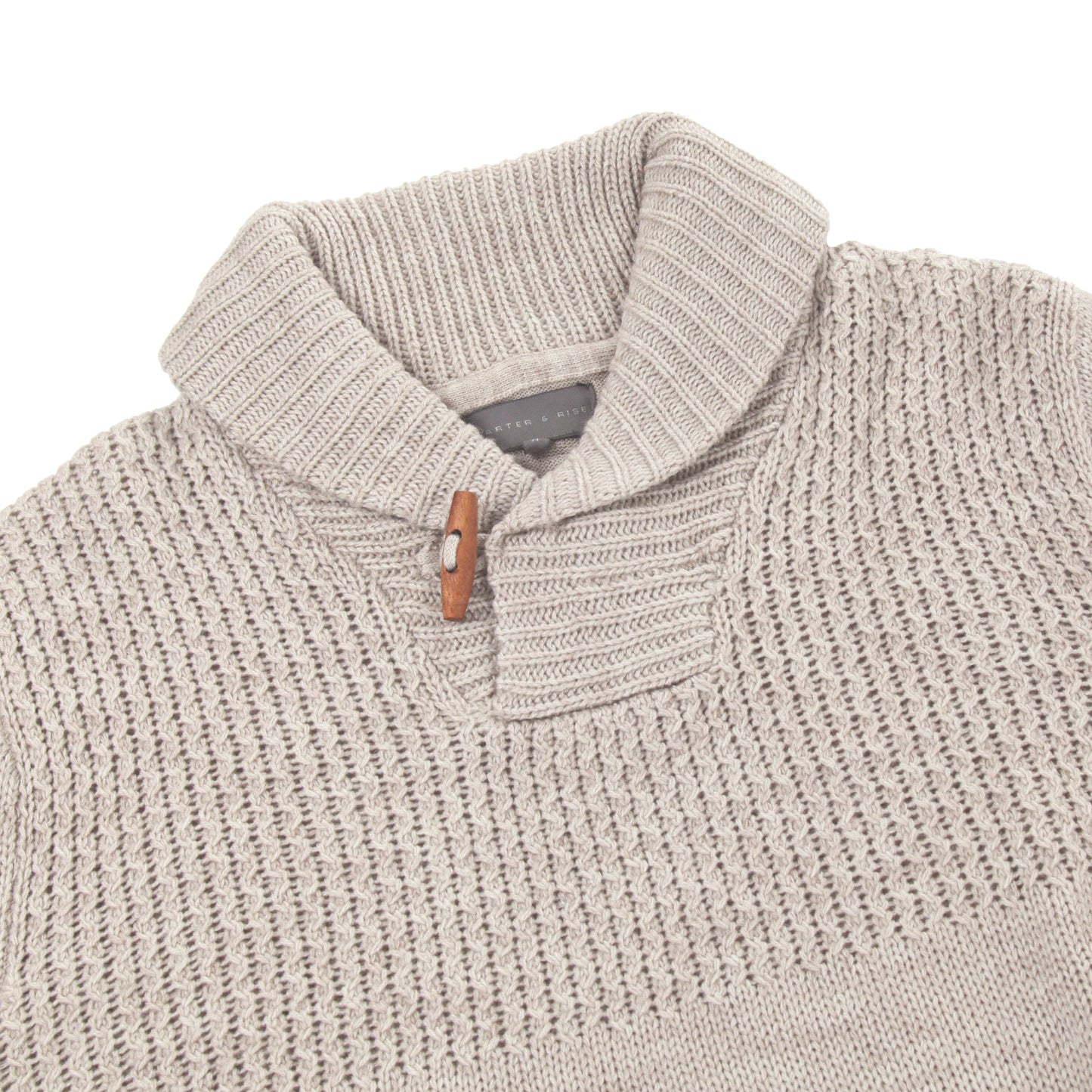 Carter & Rise Shawl Neck Cable Knit Wool Blend Jumper