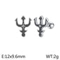 1 pair basic cross enamel titanium steel ear studs