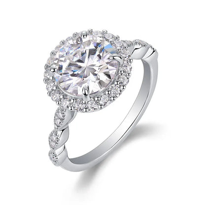 Moissanite 925 Sterling Silver Rings GRA Certificate Geometric Rings