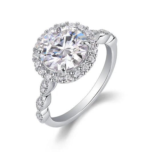 Moissanite 925 Sterling Silver Rings GRA Certificate Geometric Rings