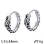 1 pair basic animal titanium steel hoop earrings