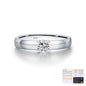0.3ct Moissanite 925 Sterling Silver Rings GRA Certificate Round Brilliant Cut Round Rhodium Plated Rings