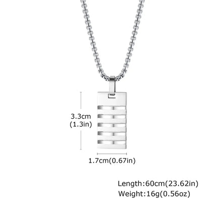 Wholesale Jewelry Punk Simple Style Cross Rectangle 304 Stainless Steel Zircon Polishing Pendant Necklace