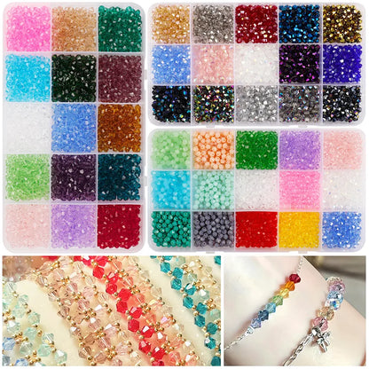 1 Box Glass Printing Solid Color Beads