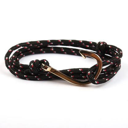 Casual Simple Style Fishhook Alloy rope Layered Unisex Bracelets
