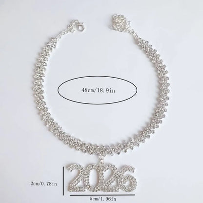 Trendy Cuban Link Necklace Pendant 2026 Number Short Style Men's Hip Hop Nightclub Clavicle Chain Unisex Personalized Jewelry