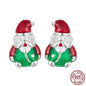1 Pair 925 Sterling Silver Santa Claus Ear Studs
