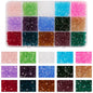 1 Box Glass Printing Solid Color Beads