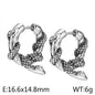 1 pair basic animal titanium steel hoop earrings