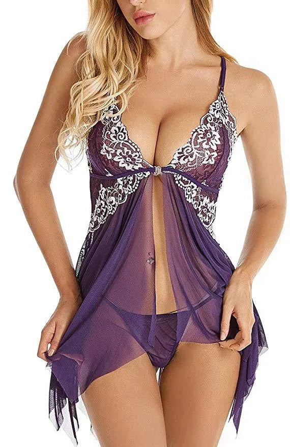 Women's Lady Sexy Solid Color Sexy Lingerie Sets Indoor Honeymoon Sexy Lingerie