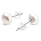1 Pair 925 Sterling Silver Freshwater Pearl Solid Color Ear Studs