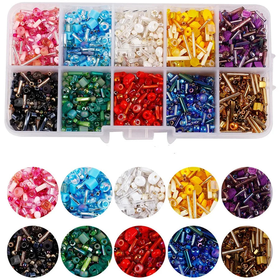 1 Box Glass Solid Color Beads