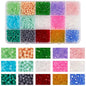 1 Box Glass Printing Solid Color Beads