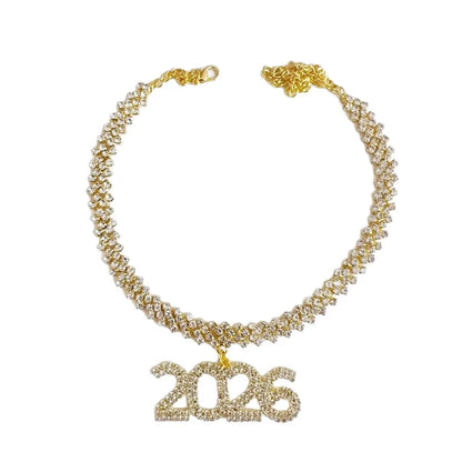 Trendy Cuban Link Necklace Pendant 2026 Number Short Style Men's Hip Hop Nightclub Clavicle Chain Unisex Personalized Jewelry