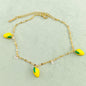 Wholesale Jewelry Cute Pastoral Simple Style Lemon Cherry Strawberry 304 Stainless Steel Acrylic Zircon 18K Gold Plated Plating Inlay Anklet