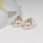 1 Pair 925 Sterling Silver Freshwater Pearl Freshwater Pearl Solid Color Ear Studs