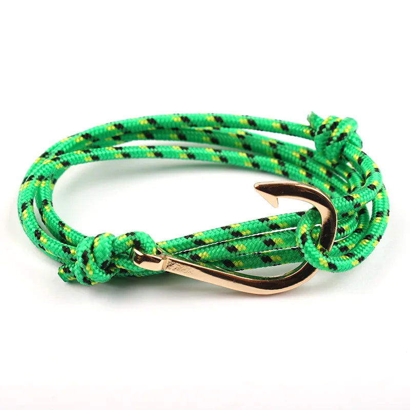 Casual Simple Style Fishhook Alloy rope Layered Unisex Bracelets