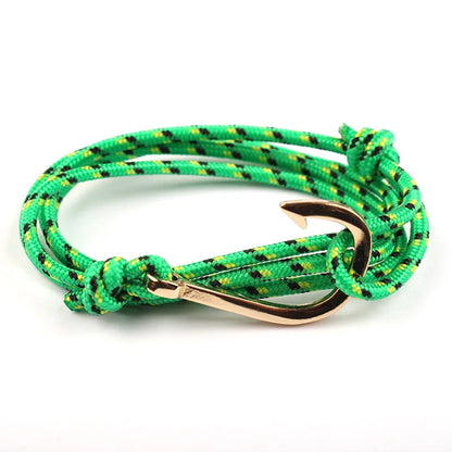 Casual Simple Style Fishhook Alloy rope Layered Unisex Bracelets