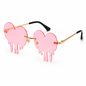 Pink Dripping Heart Festival Sunglasses – Y2K Rave Glasses with Gift Box