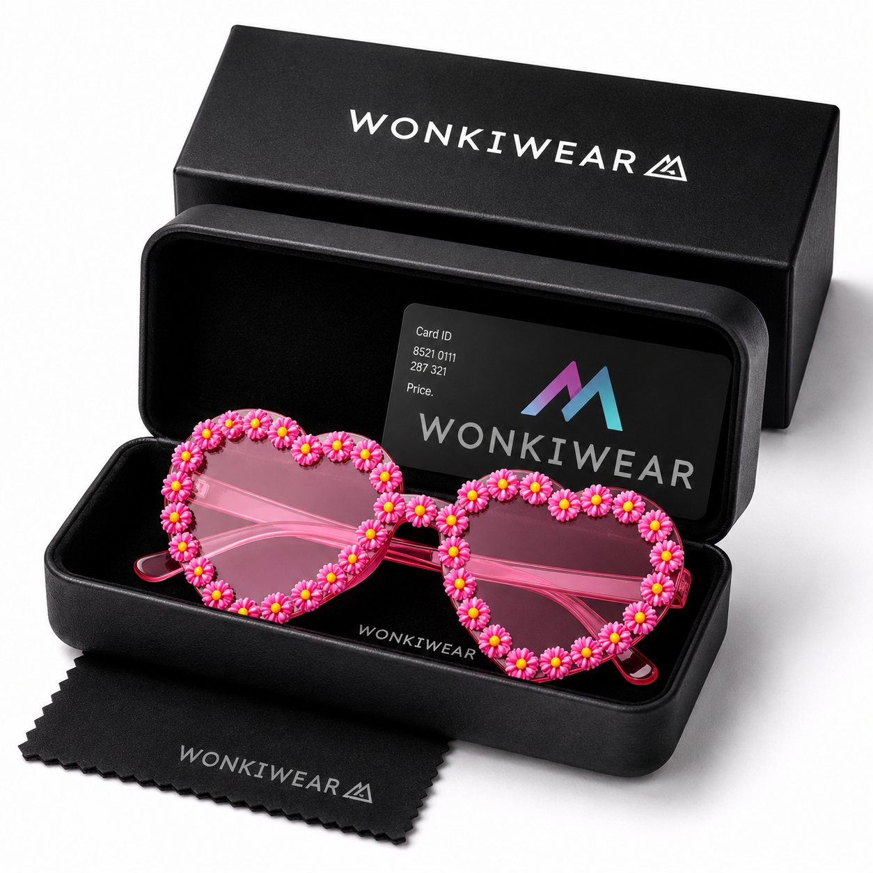 Heart Shaped Daisy Colour Therapy Glasses – Pink