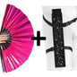Pink Mirage Iridescent Festival Fan (Metallic XL Rave Fan UK)