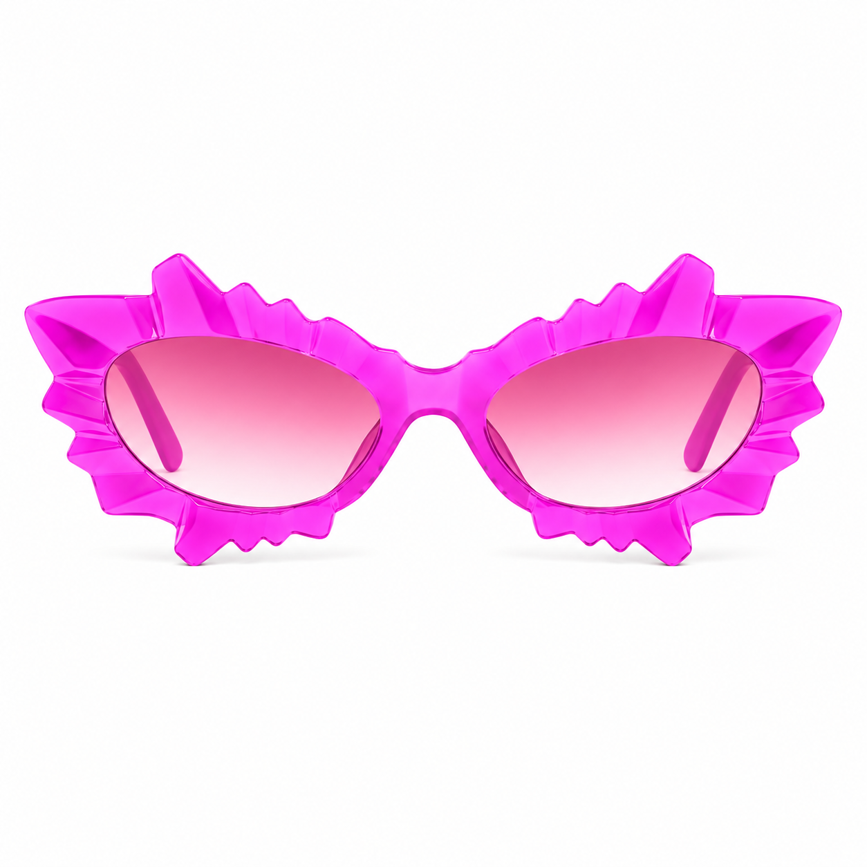 Pink & Purple Irregular Cat Eye Sunglasses – Statement Festival Glasses