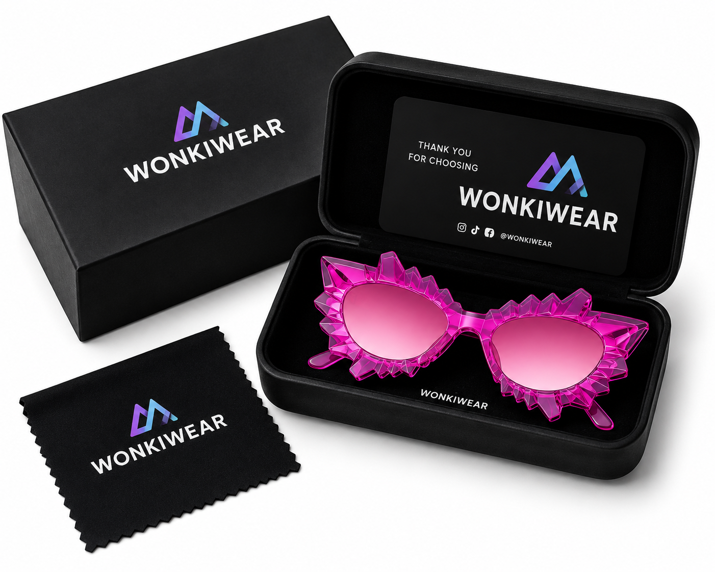 Pink & Purple Irregular Cat Eye Sunglasses – Statement Festival Glasses
