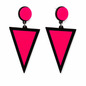 Pink Triangle Earrings UK – Neon Statement Drop Earrings (Geometric Acrylic Jewellery)