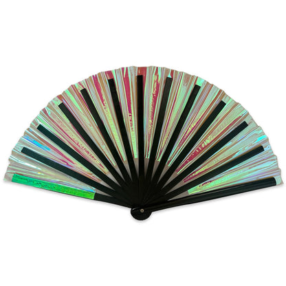 Pixie Dust Iridescent Festival Fan (XL Rave Fan UK)