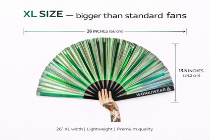 Pixie Dust Iridescent Festival Fan (XL Rave Fan UK)