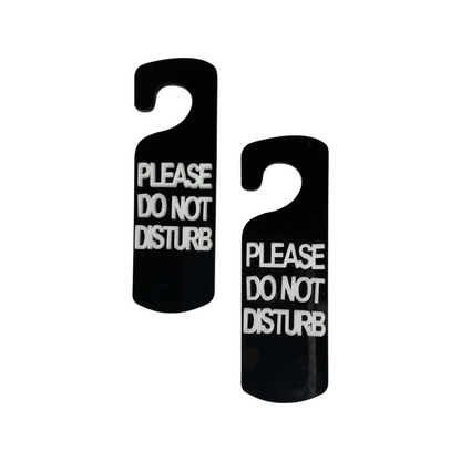 Please Do Not Disturb Earrings UK – Funny Slogan Statement Earrings (Black Acrylic Drop Earrings)