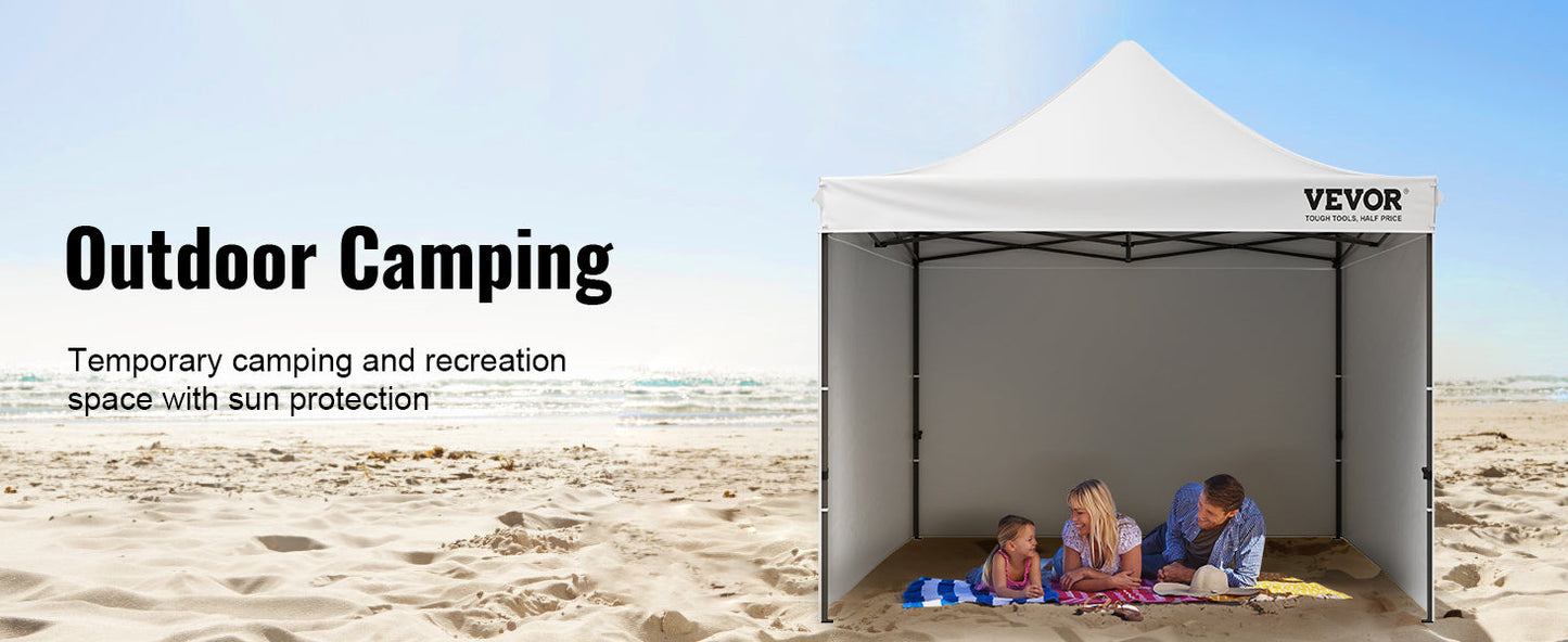 VEVOR 10x10 FT Pop up Canopy with Removable Sidewalls Portable Gazebo & Wheeled Bag  UV Resistant Waterproof Tent for Patio