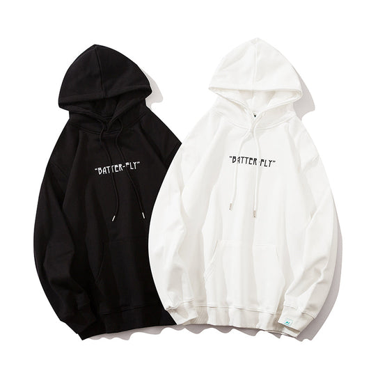 Hip Hop Butterfly Hoodie Sweatshirt Men Harajuku Streetwear Hooded Pullover Cotton Autumn Loose Hoodie Black Clothes