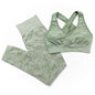 3Pcs Yoga Set Sport Suits Gym Wear Seamless Sportswear Workout Leggings Sports Bra Long Sleeves Crop Tops Fitness Clothing