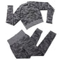 3Pcs Yoga Set Sport Suits Gym Wear Seamless Sportswear Workout Leggings Sports Bra Long Sleeves Crop Tops Fitness Clothing